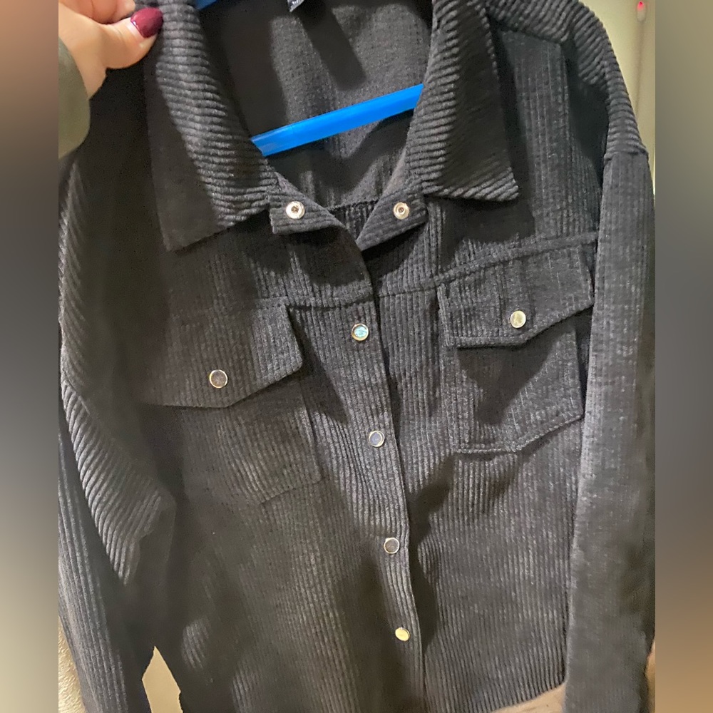 Women’s SHEIN Black Button Down Top